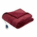Beautyrest 60 x 70 in. Heated Microlight to Berber Throw - Red BR54-0311